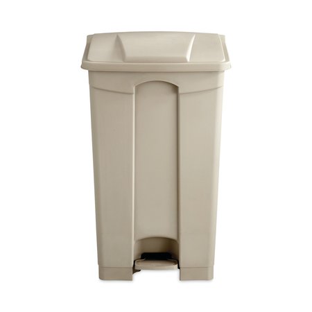 Safco 23 gal Rectangular Prism Trash Can, Tan, Top Door, Plastic 9923TN
